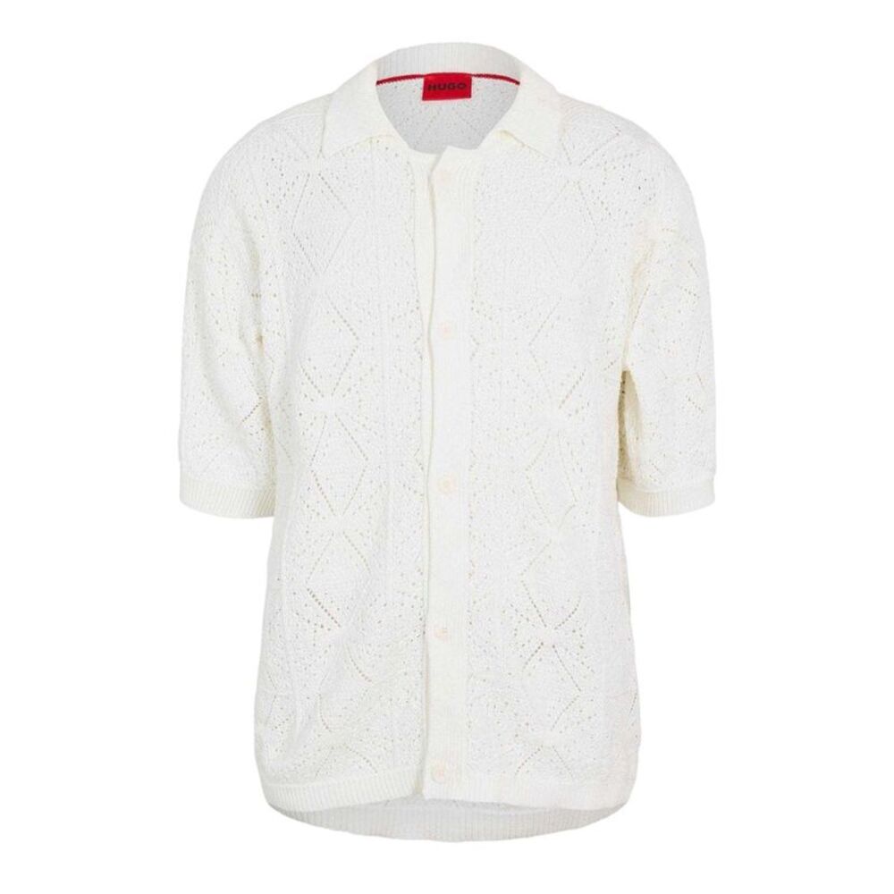 Hugo Mens Diamond Knit Cardigan / White